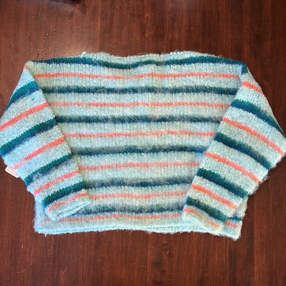 Free People Lily Pullover Sweater in Mosaic Sky Combo Size S NWT - Picture 9 of 13
